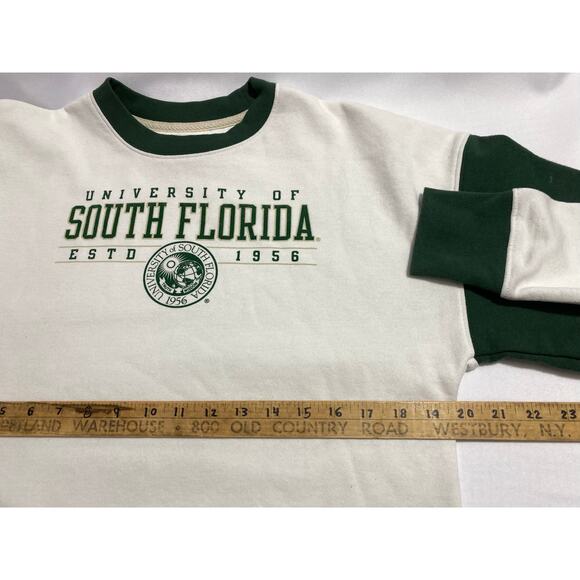 University South Florida USF Bulls Men's M Pullover League Green and White - Picture 4 of 8